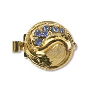 ELEGANT ELEMENTS 123K Gold Plated Box Clasp Yin Yang Design 6 SWAROVSKI Crystals